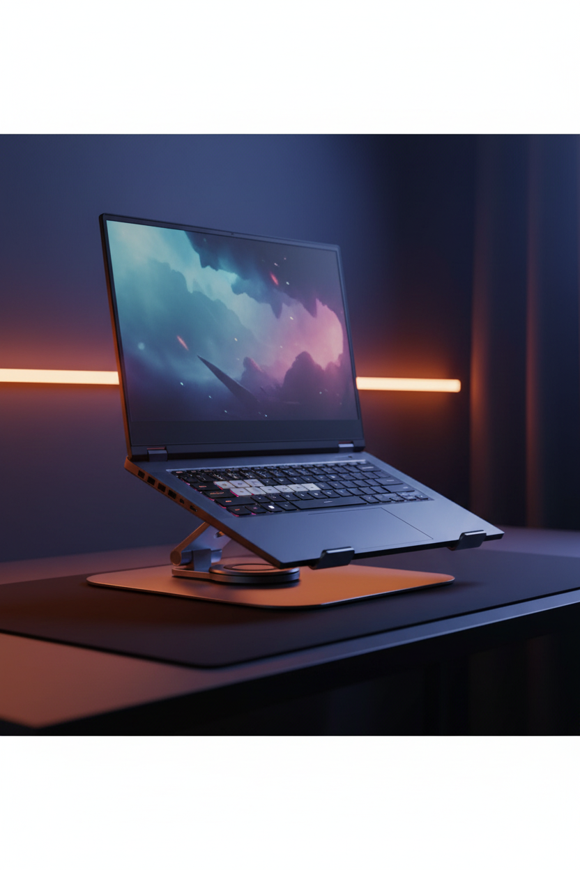 Silver Rotating Stand – Full Laptop Visible